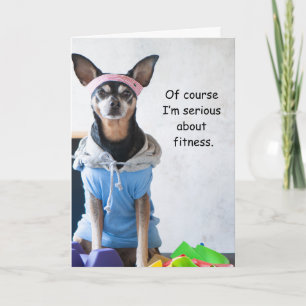Funny Dog Fitness Pizza Card