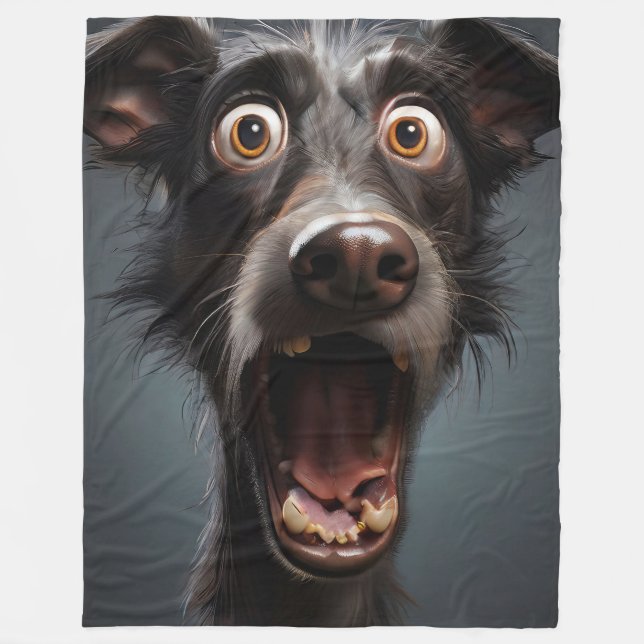 Funny Dog Fleece Blanket (Front)