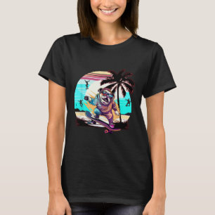 Funny Dog French Bulldog Skateboarding Skateboard  T-Shirt