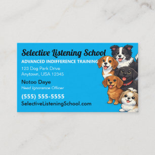 Funny Dog Gag Gift / Humor   Selective Listening Calling Card