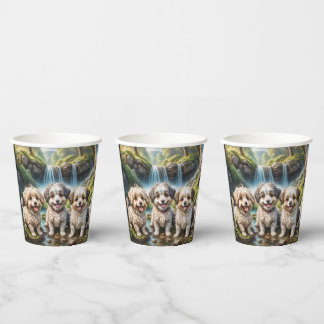 funny dog gang paper cups