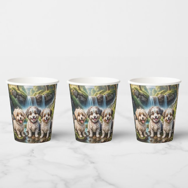 funny dog gang paper cups (Multi)