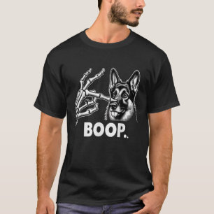Funny Dog German Shepherd Skeleton Hand Boop Costu T-Shirt
