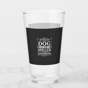 Funny Dog God Spelled Backward Glass