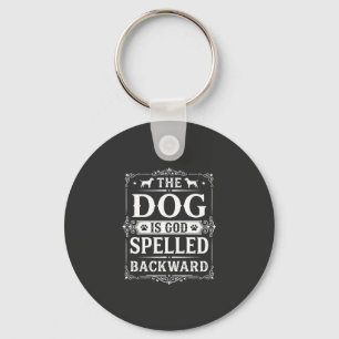 Funny Dog God Spelled Backward Keychain