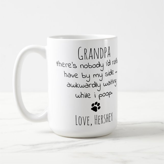 Funny Dog Grandpa Personalized Granddog Pet Photo Coffee Mug (Left)