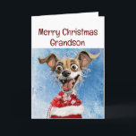 Funny Dog Grandson Kids Christmas Card<br><div class="desc">Funny Dog with a big sack of presents.  Humour for that special Grandson at Christmas




 







  



 



 



 



 


com</div>