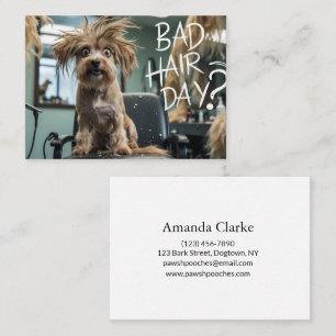 Funny Dog Grooming Business Card – “Bad Hair Day?”