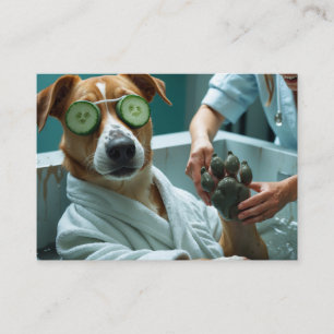 Funny Dog Grooming Design Spa Style Business Card