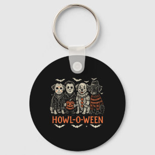 Funny Dog Halloween Costume Howl-O-Ween Spooky Keychain