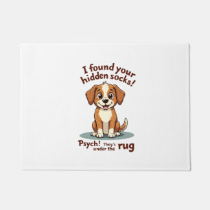 Funny Dog Hidden Socks Quote Vintage Cartoon Pet H Doormat