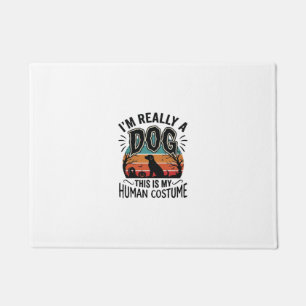 Funny Dog Human Costume Halloween Vintage Dog Desi Doormat