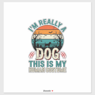Funny Dog Human Costume Vintage Halloween Shirt_1
