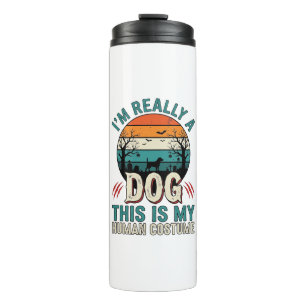 Funny Dog Human Costume Vintage Halloween Shirt_1 Thermal Tumbler