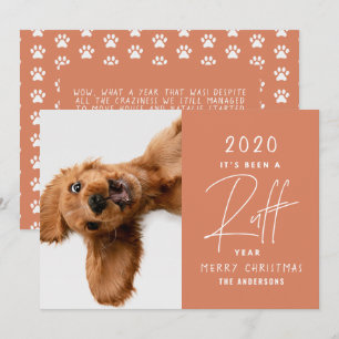 Funny Dog It's Been A Ruff Year Personalized Card