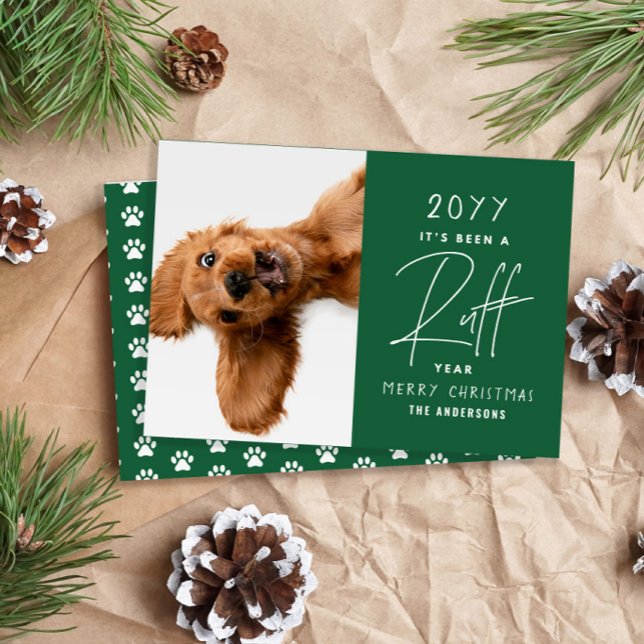 Funny Dog It's Been A Ruff Year Personalized Card (Creator Uploaded)