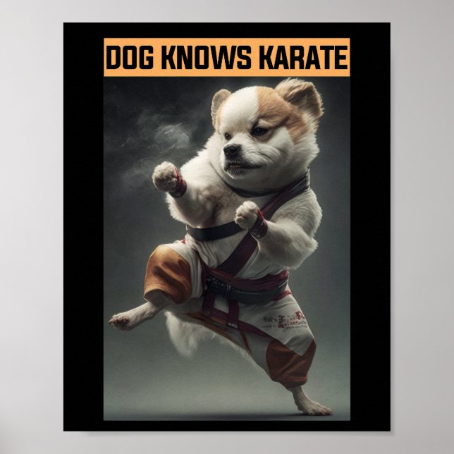 Funny Dog Knows Karate Poster (Front)