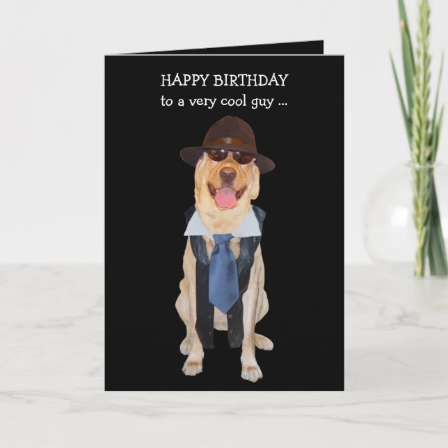Funny Dog/Lab Birthday Card for Guy (Front)