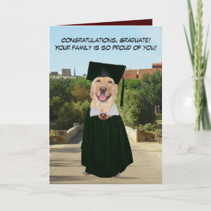 Funny Dog/Lab Graduation from Family Card