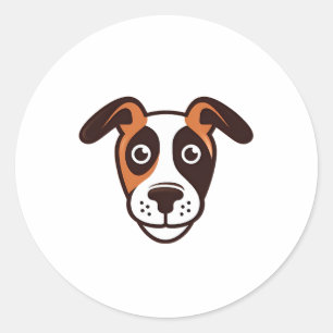 Funny dog logo classic round sticker