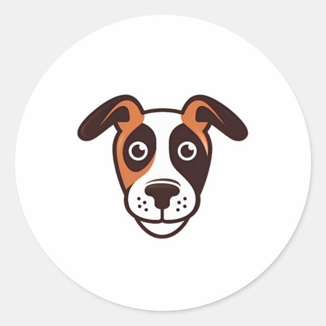 Funny dog logo classic round sticker (Front)