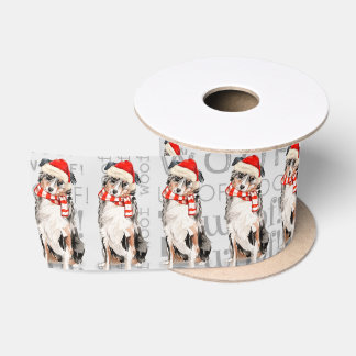 Funny Dog Lover Australian Shepherd Christmas Satin Ribbon