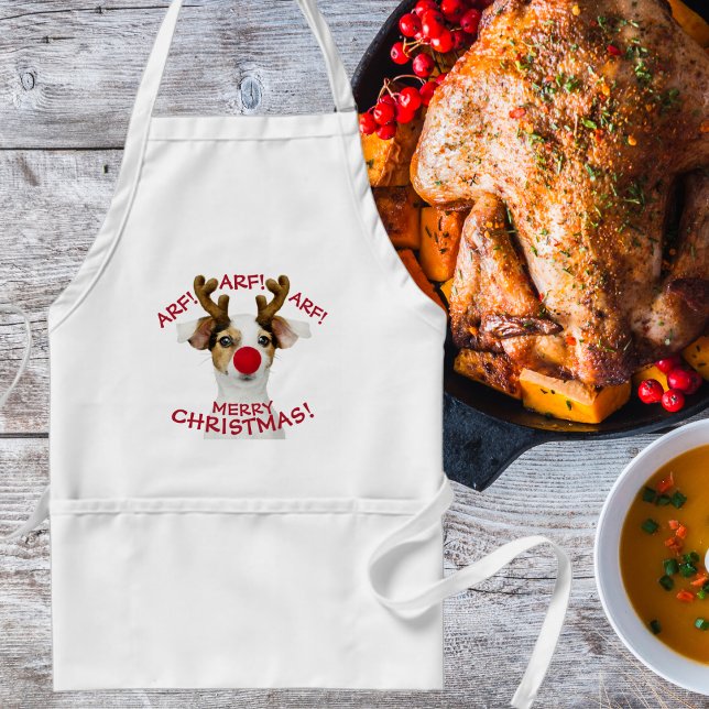 Funny, Dog Lover, Christmas, Festive Standard Apron (Funny, Dog Lover, Christmas, Festive Adult Apron)