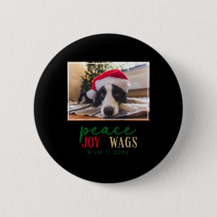 Funny Dog Lover Christmas Photo Cute D T Shirt  2 Inch Round Button