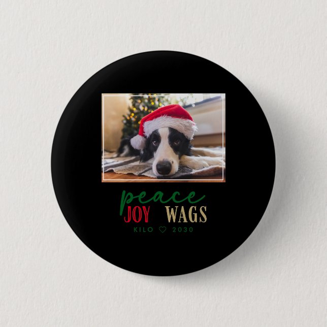 Funny Dog Lover Christmas Photo Cute D T Shirt  2 Inch Round Button (Front)
