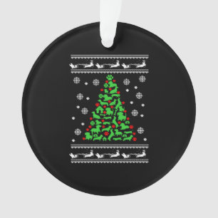 Funny Dog Lover Christmas Tree Holiday T-Shirts Ornament
