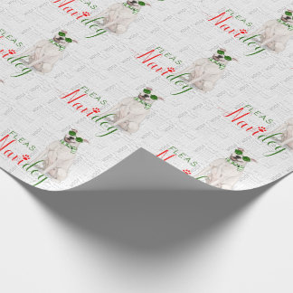 Funny Dog Lover Christmas White Pit Bull Wrapping Paper