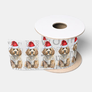 Funny Dog Lover Cockapoo Christmas Satin Ribbon