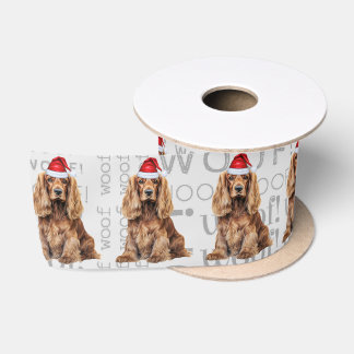 Funny Dog Lover Cocker Spaniel Dog Christmas Satin Ribbon