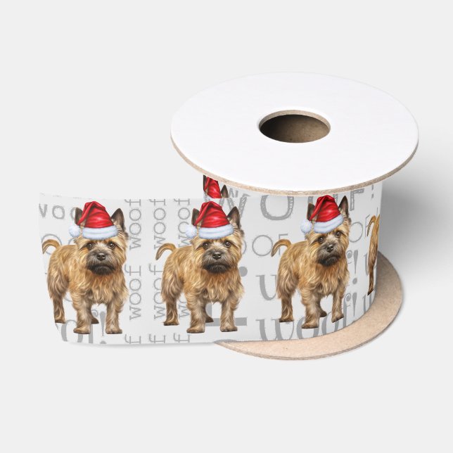 Funny Dog Lover Cute Cairn Terrier Christmas Satin Ribbon (Spool)