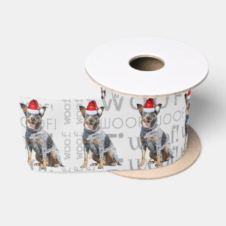 Funny Dog Lover Cute Cattle Dog Christmas Satin Ribbon