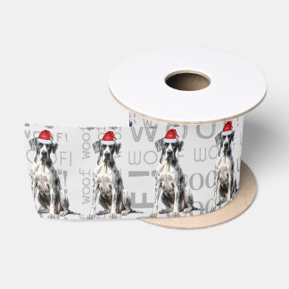 Funny Dog Lover Cute Great Dane Christmas Satin Ribbon