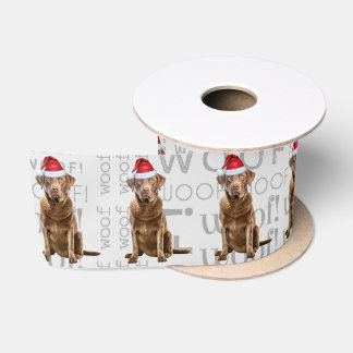 Funny Dog Lover Cute Retriever Dog Christmas Satin Ribbon