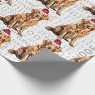Funny Dog Lover Golden Retriever in a Santa Hat Wrapping Paper