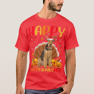 Funny Dog Lover Happy Airedale Terrier HelloThanks T-Shirt
