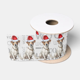 Funny Dog Lover Holiday Jack Russell Christmas Satin Ribbon