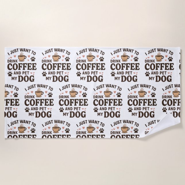 Funny Dog Lover Mug Dog Mom Dog Dad Beach Towel (Front)