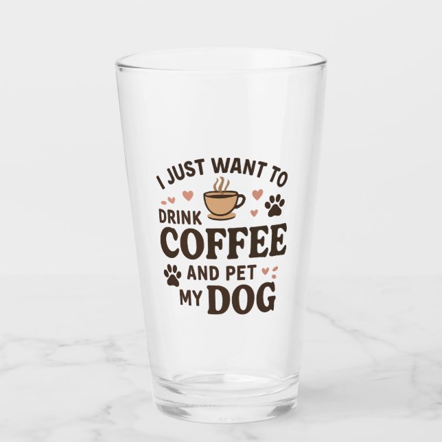 Funny Dog Lover Mug Dog Mom Dog Dad Glass (Front)