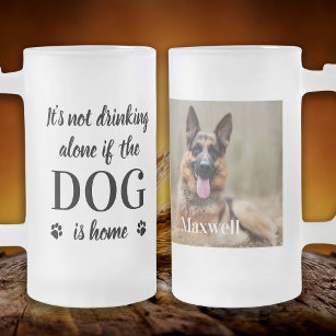 Funny Dog Lover Personalized Pet Photo Frosted Glass Beer Mug