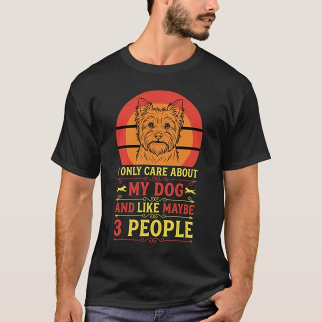 Funny Dog Lover Retro Sunset Typography T-Shirt (Front)