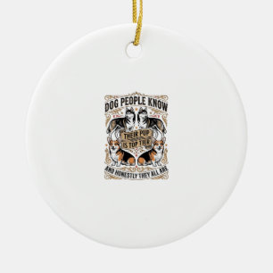 Funny Dog Lover Shirt with Vintage Puppy Debate De Ceramic Ornament