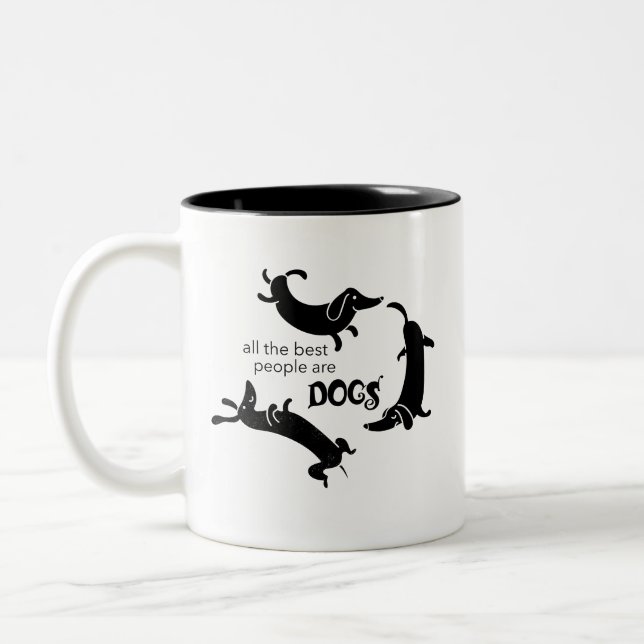 Funny Dog Lover Two-Tone Coffee Mug (Left)