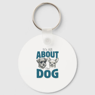 Funny Dog Lover Vintage Engraving Graphic_1 Keychain