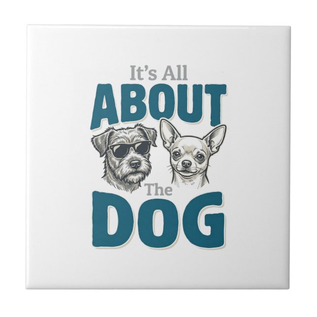 Funny Dog Lover Vintage Engraving Graphic_1 Tile (Front)