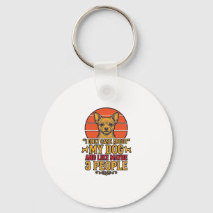 Funny Dog Lover Vintage Quote Vector Design_1 Keychain
