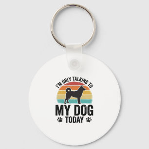 Funny Dog Lover Vintage Sunset Quote Design_1 Keychain